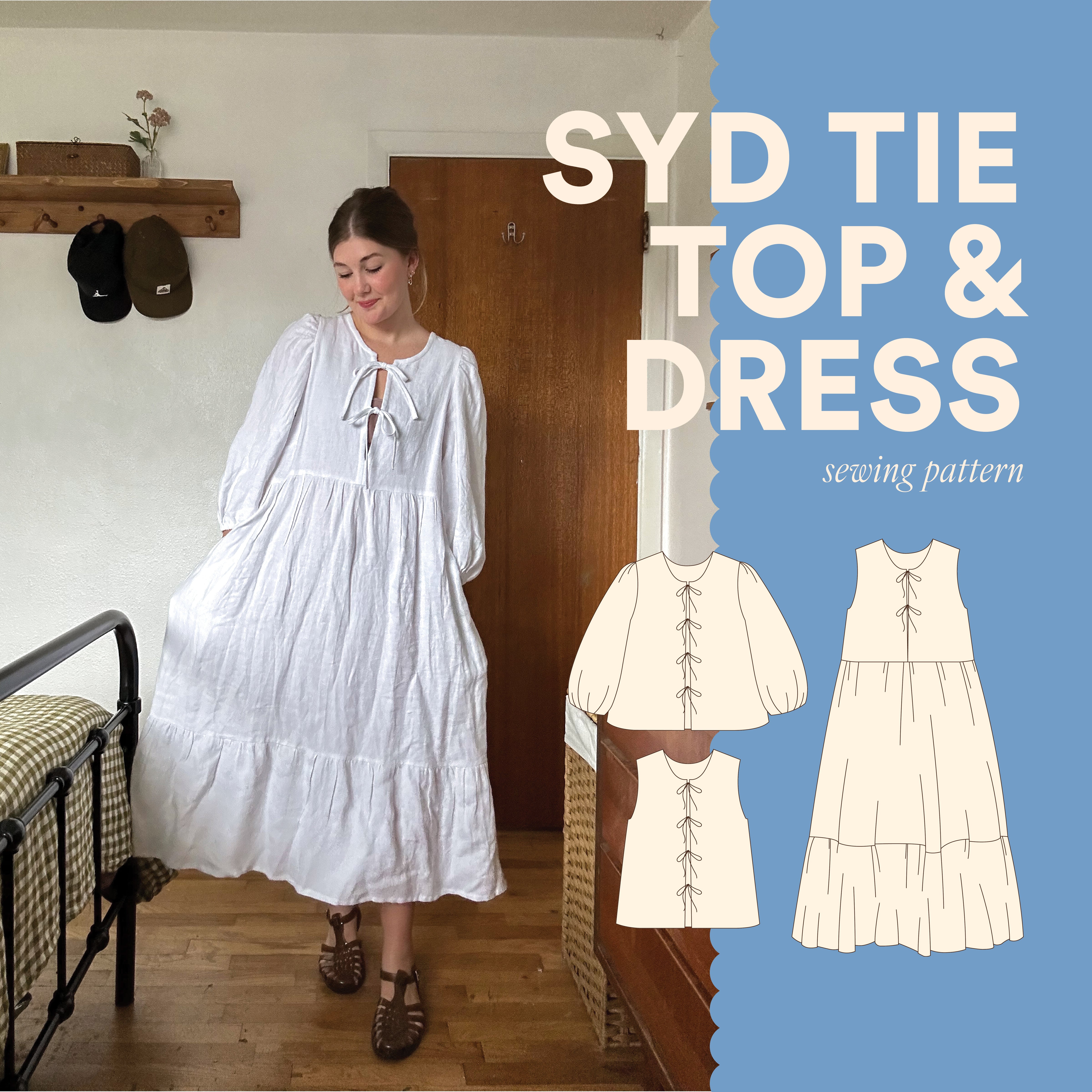 Syd Tie Top & Dress Sewing Pattern Syd Graham Patterns Syd Tie Top & Dress Sewing Pattern Syd Graham Patterns